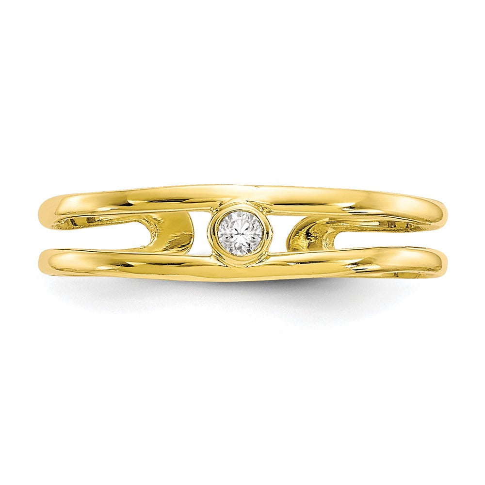 10K Yellow Gold Cz Toe Ring