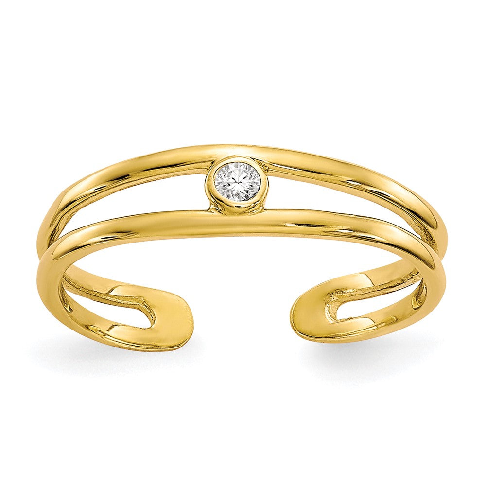 10K Yellow Gold Cz Toe Ring