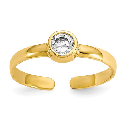 10K Yellow Gold Cz Toe Ring