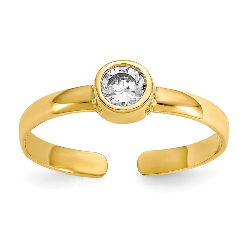 10K Yellow Gold Cz Toe Ring