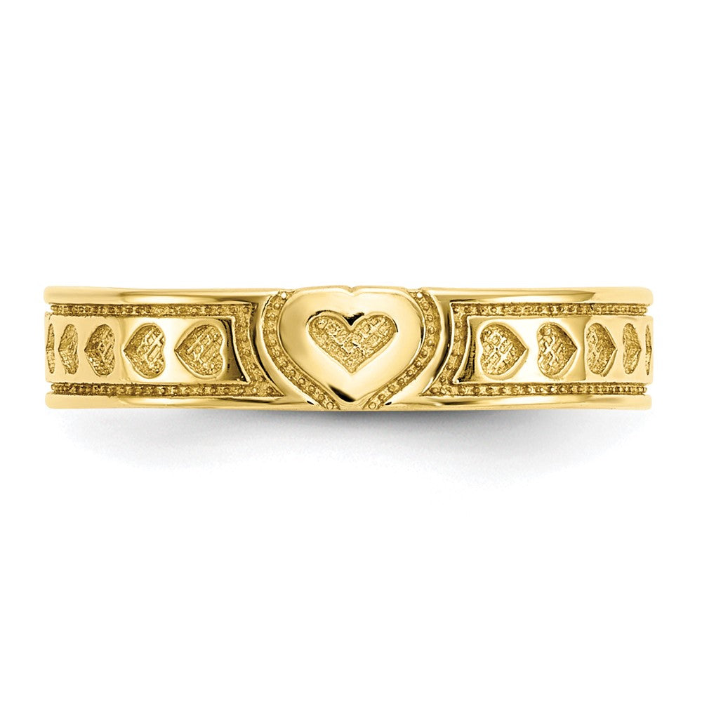 10k Yellow Gold Heart Toe Ring