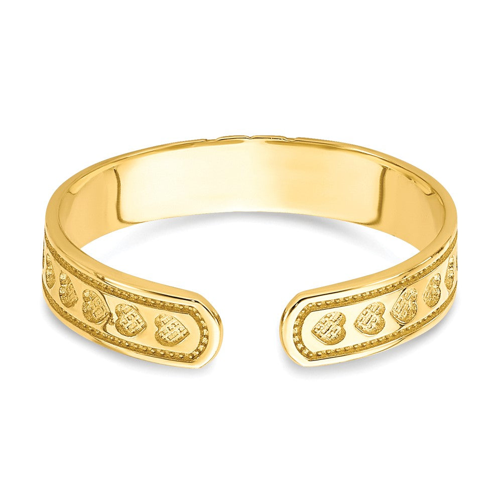10k Yellow Gold Heart Toe Ring