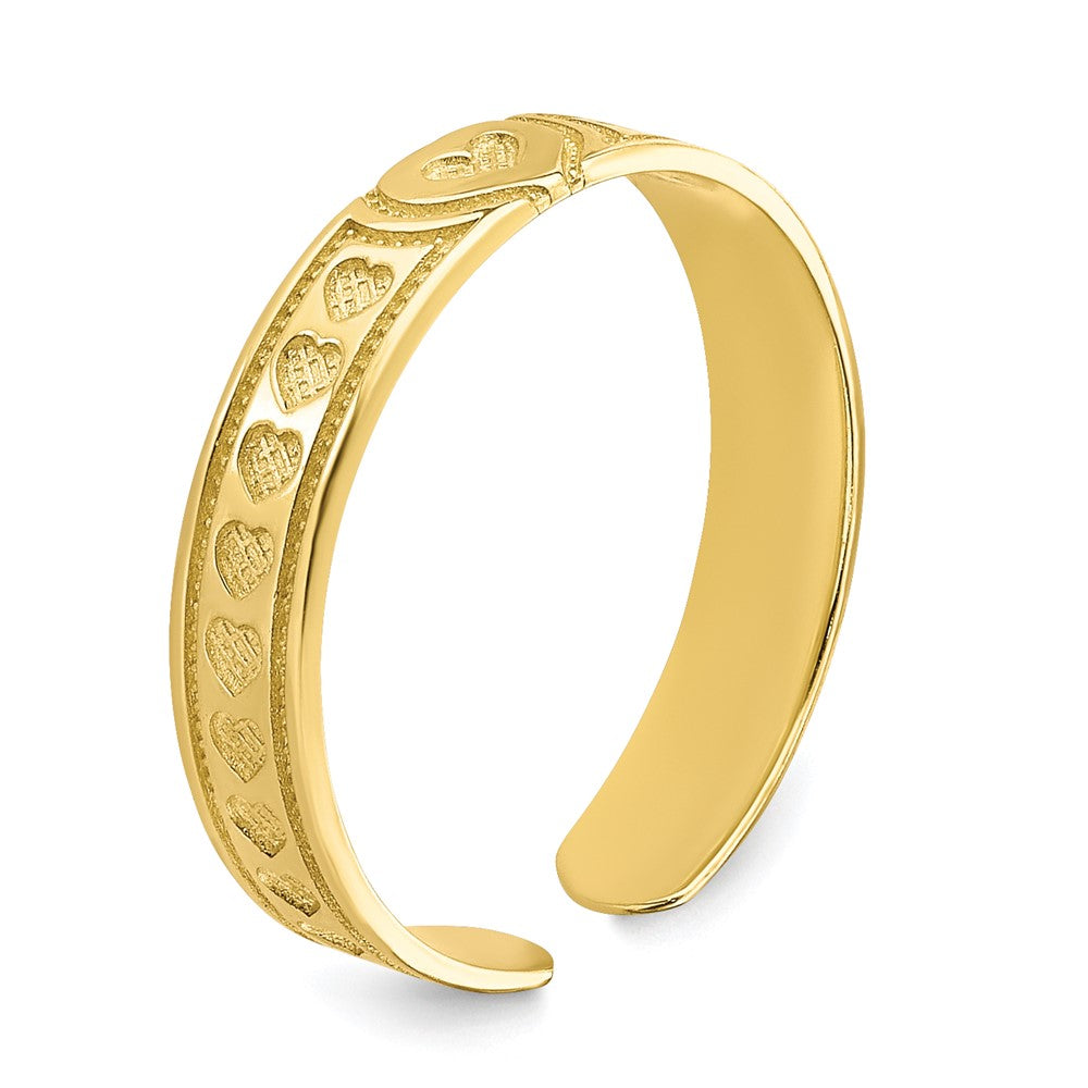 10k Yellow Gold Heart Toe Ring