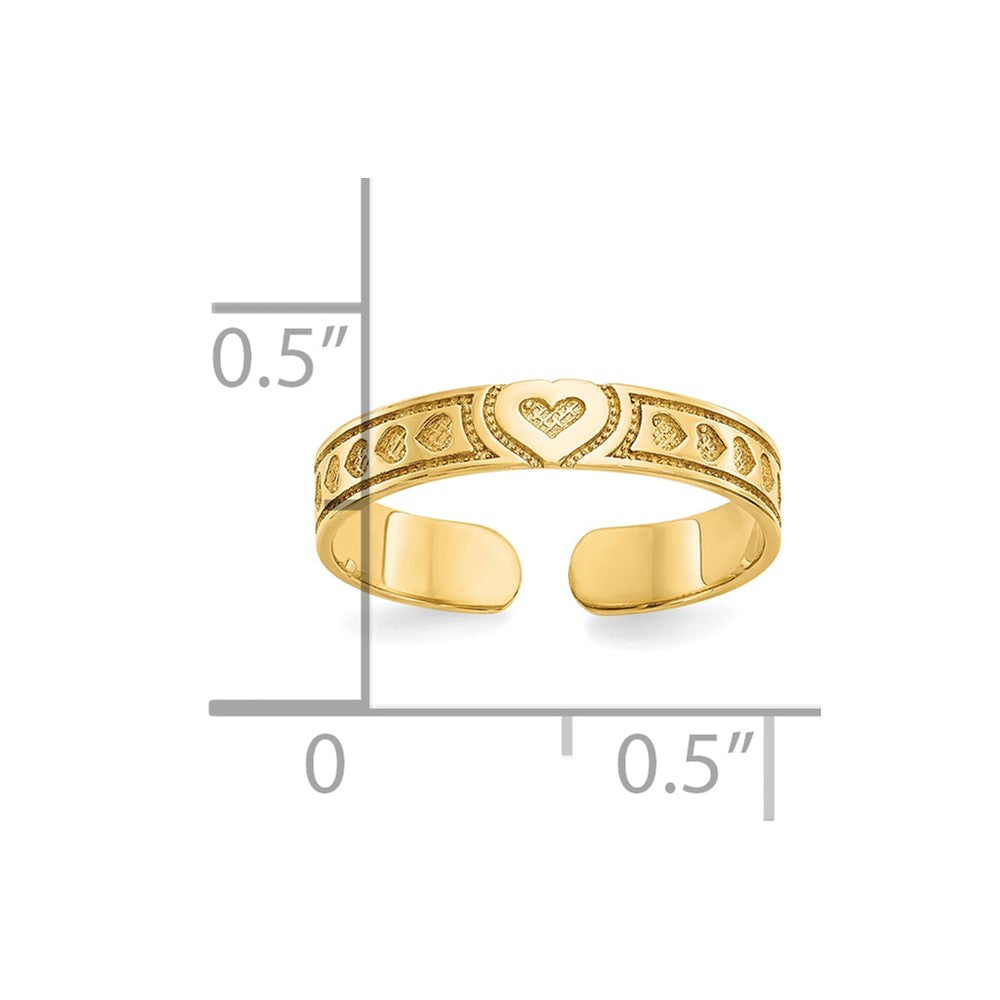 10k Yellow Gold Heart Toe Ring