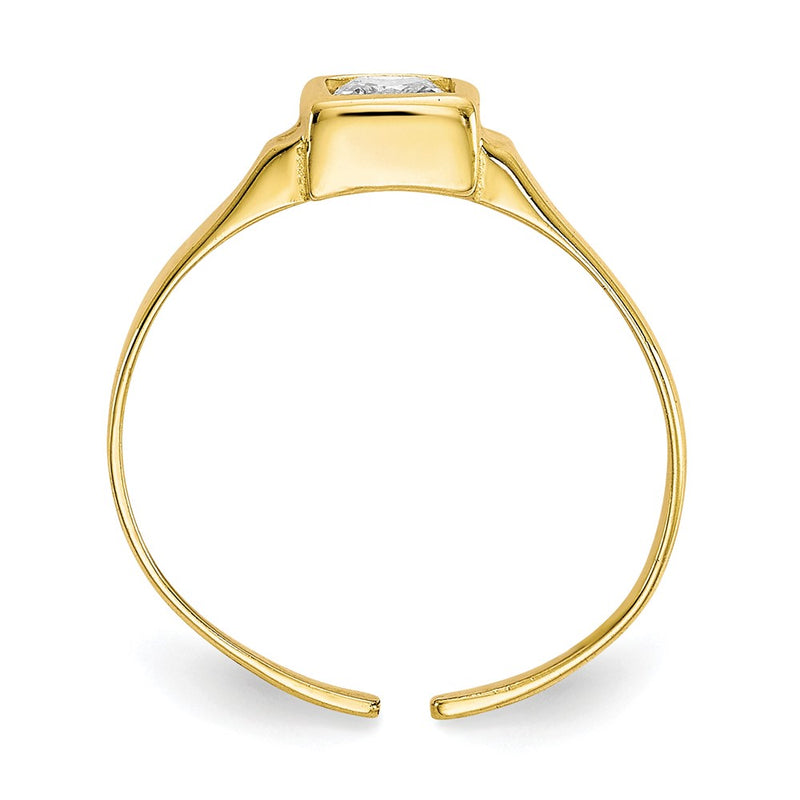 10K Yellow Gold Cz Toe Ring
