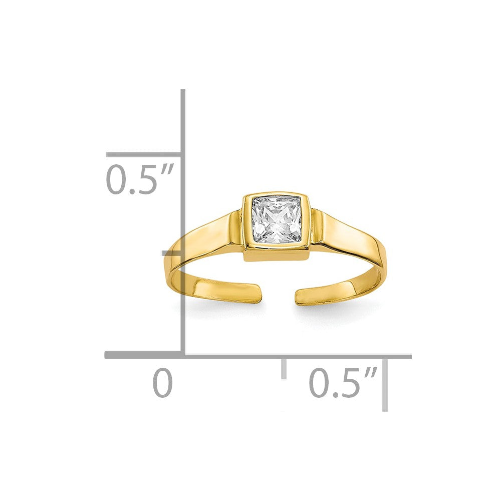 10K Yellow Gold Cz Toe Ring