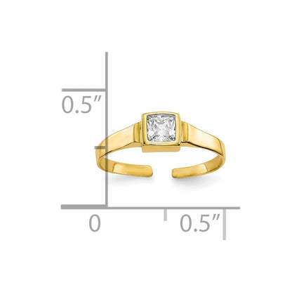 10K Yellow Gold Cz Toe Ring