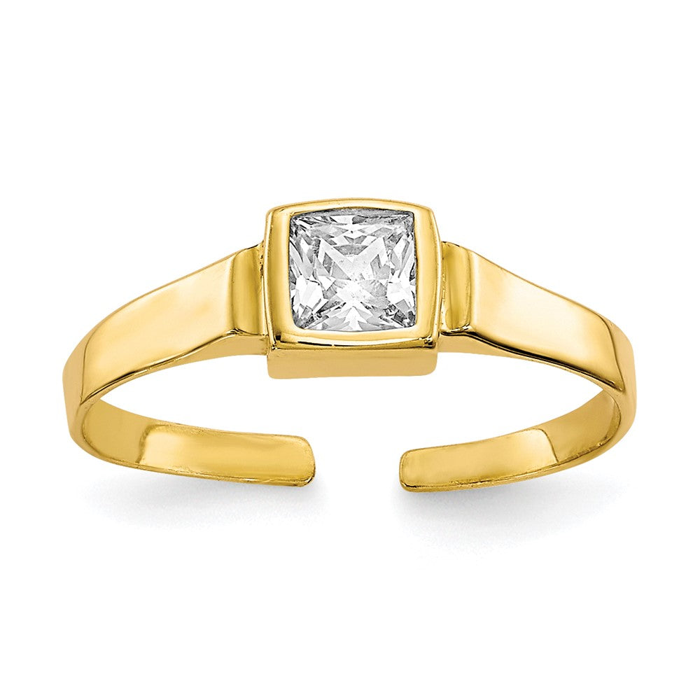 10K Yellow Gold Cz Toe Ring