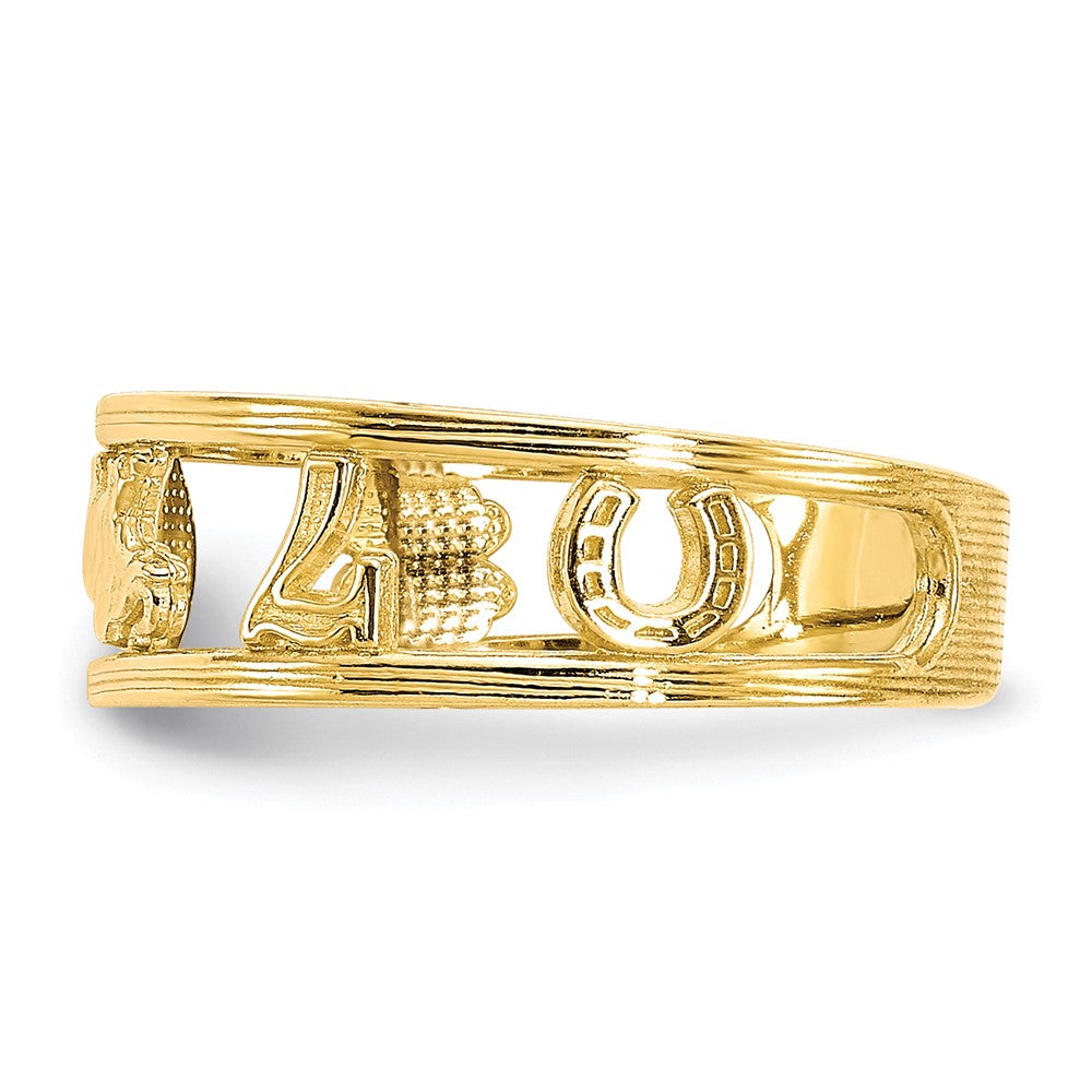10k Yellow Gold Luck Toe Ring