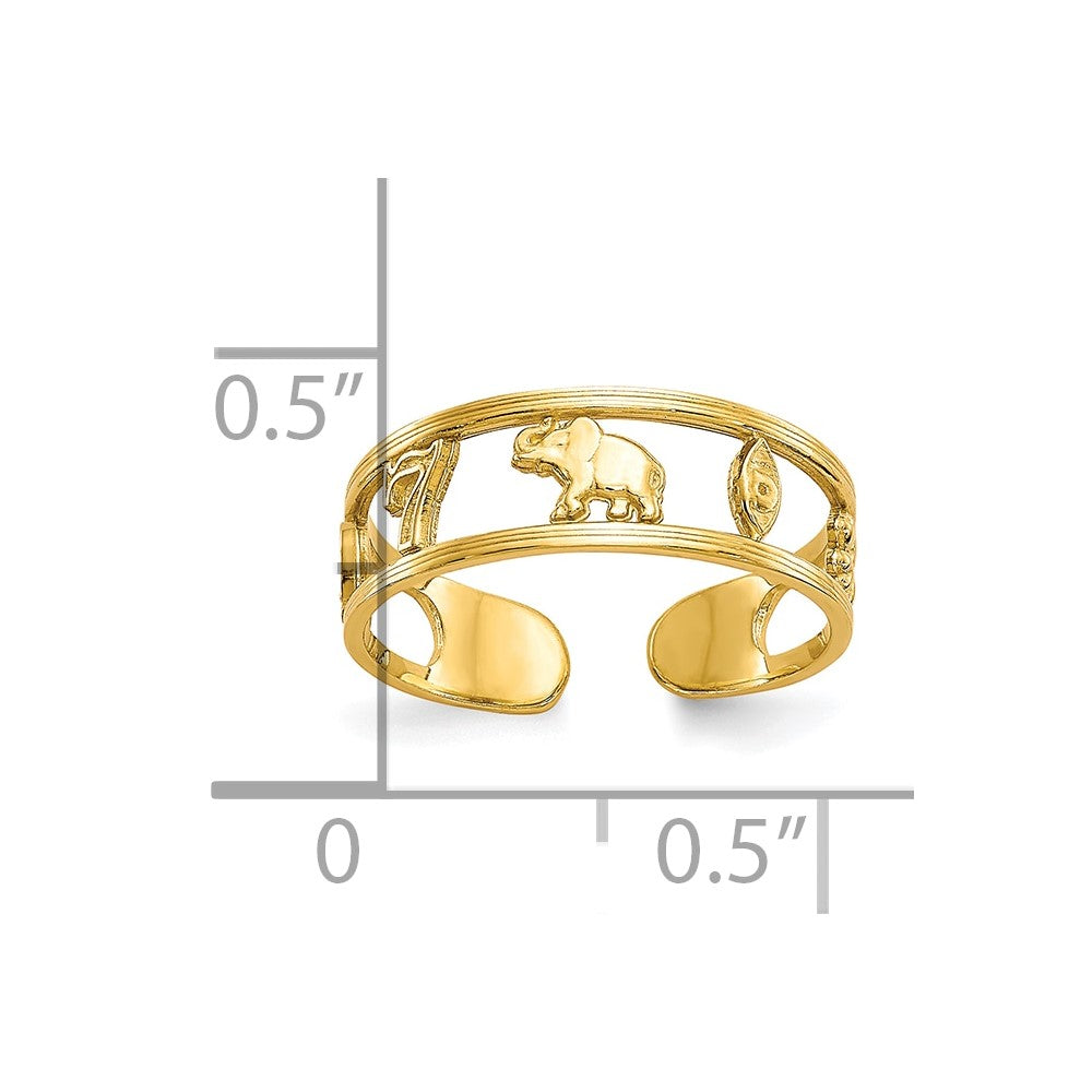 10k Yellow Gold Luck Toe Ring