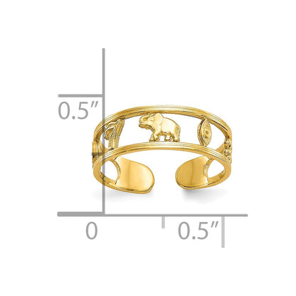 10k Yellow Gold Luck Toe Ring