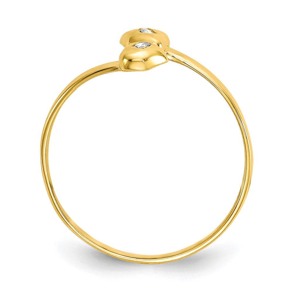 10K Yellow Gold Cz Toe Ring