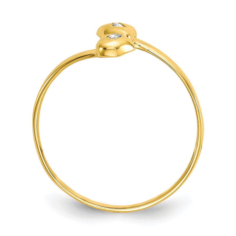 10K Yellow Gold Cz Toe Ring