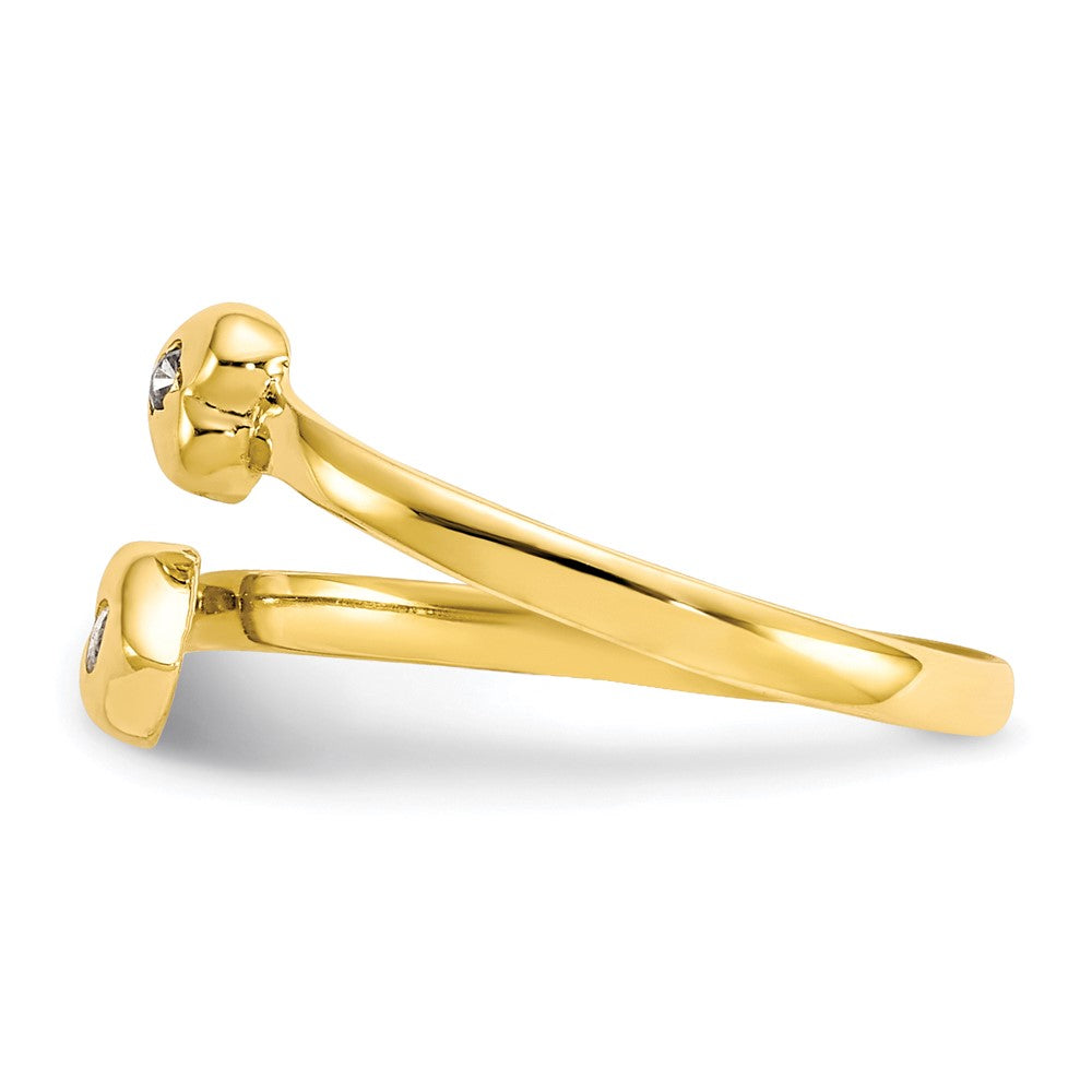 10K Yellow Gold Cz Toe Ring