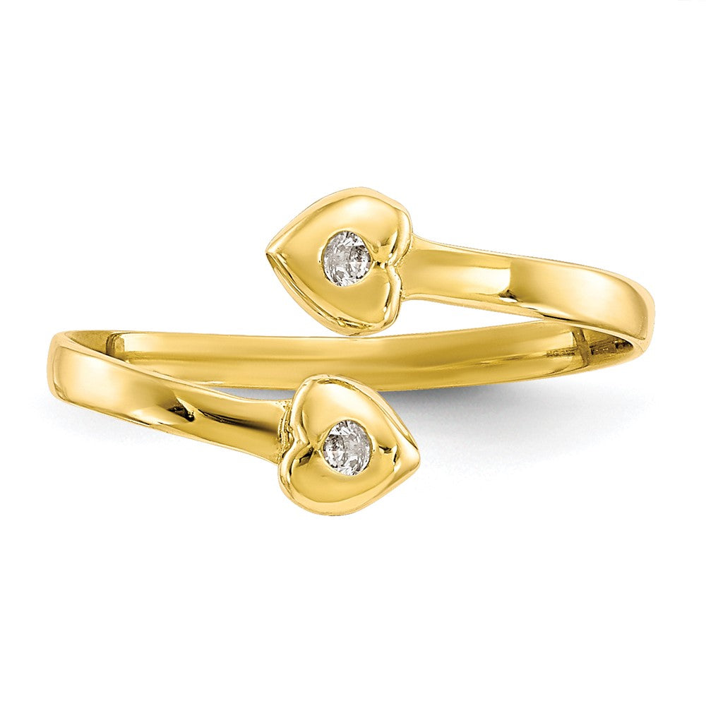 10K Yellow Gold Cz Toe Ring