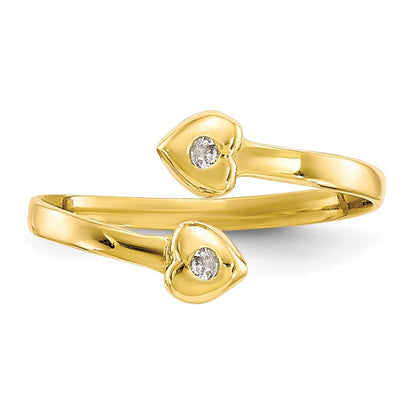 10K Yellow Gold Cz Toe Ring