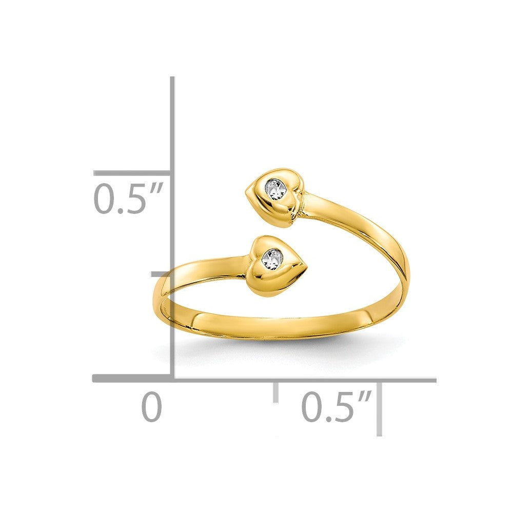 10K Yellow Gold Cz Toe Ring