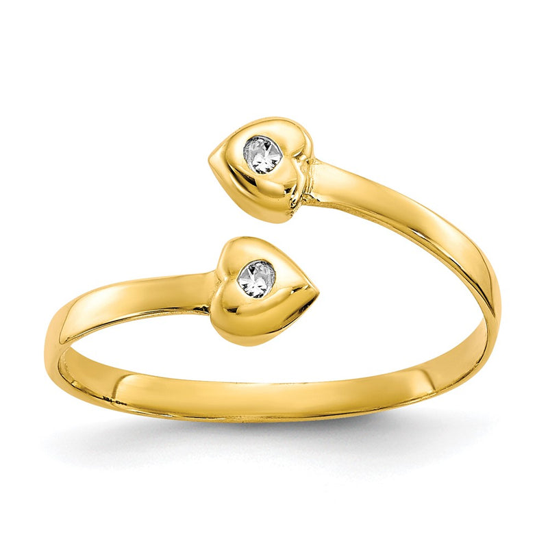 10K Yellow Gold Cz Toe Ring
