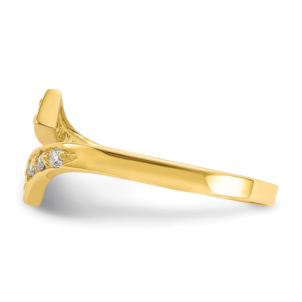 10K Yellow Gold Cz Toe Ring