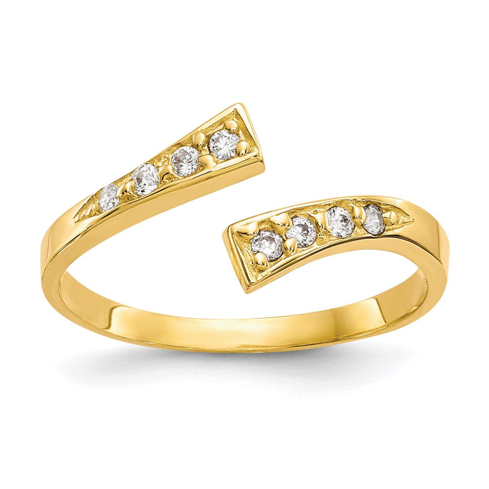 10K Yellow Gold Cz Toe Ring
