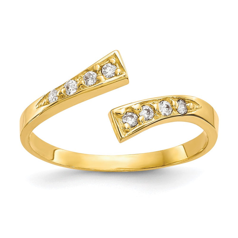 10K Yellow Gold Cz Toe Ring