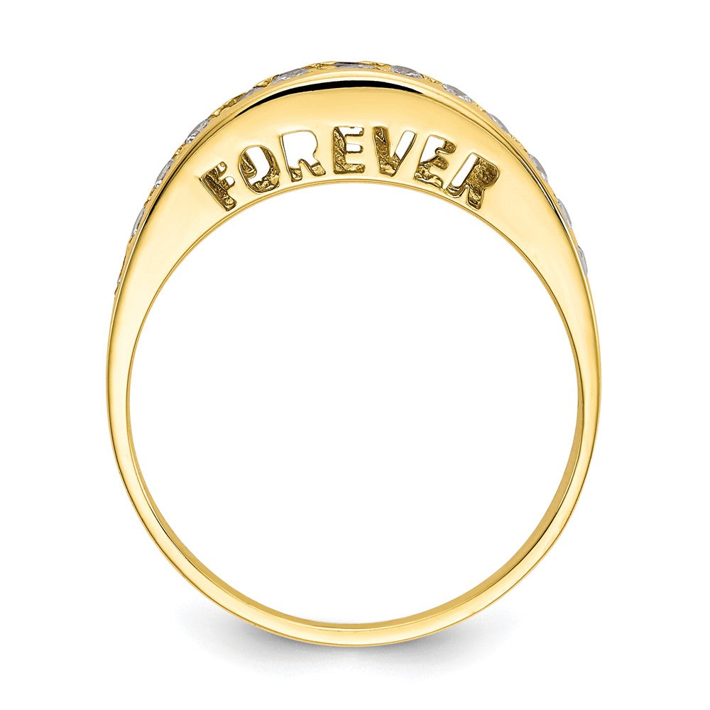 10K Yellow Gold I Love You Forever Cz Ring