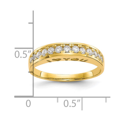 10K Yellow Gold I Love You Forever Cz Ring