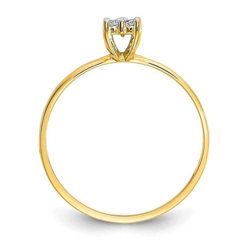 10K Yellow Gold Cz Promise Ring