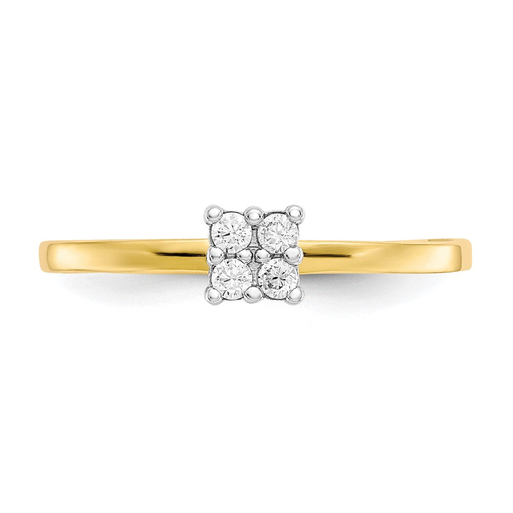 10K Yellow Gold Cz Promise Ring