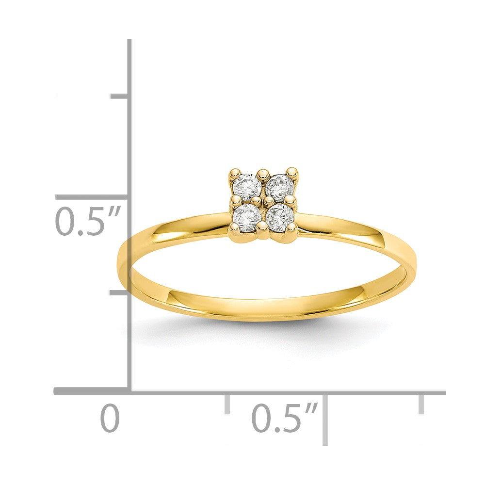 10K Yellow Gold Cz Promise Ring