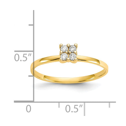 10K Yellow Gold Cz Promise Ring