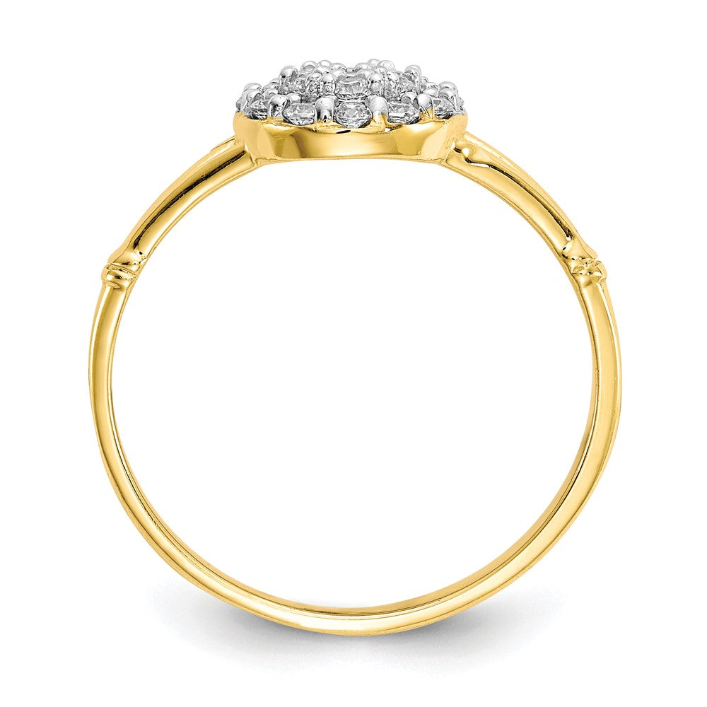 10K Yellow Gold Cz Cluster Ring