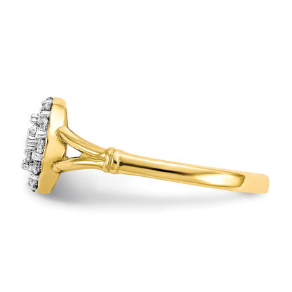 10K Yellow Gold Cz Cluster Ring