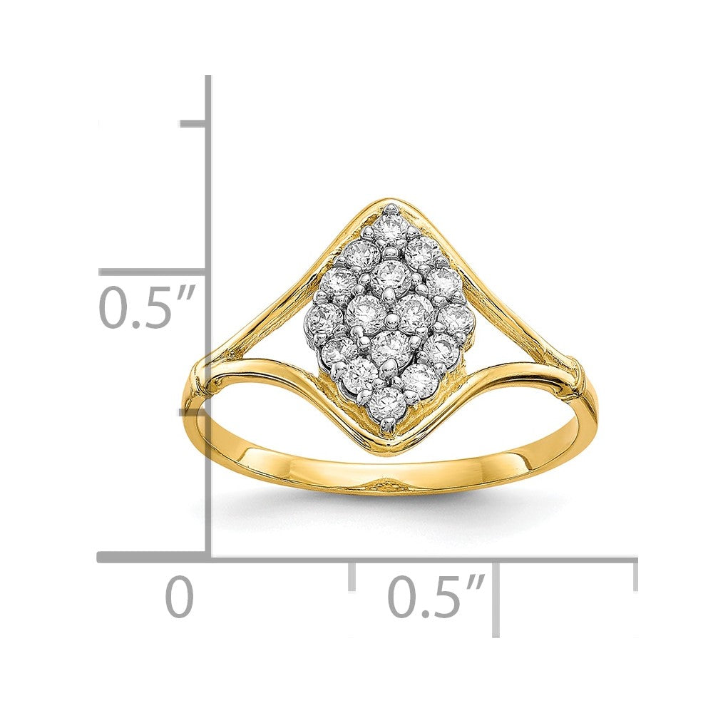 10K Yellow Gold Cz Ring
