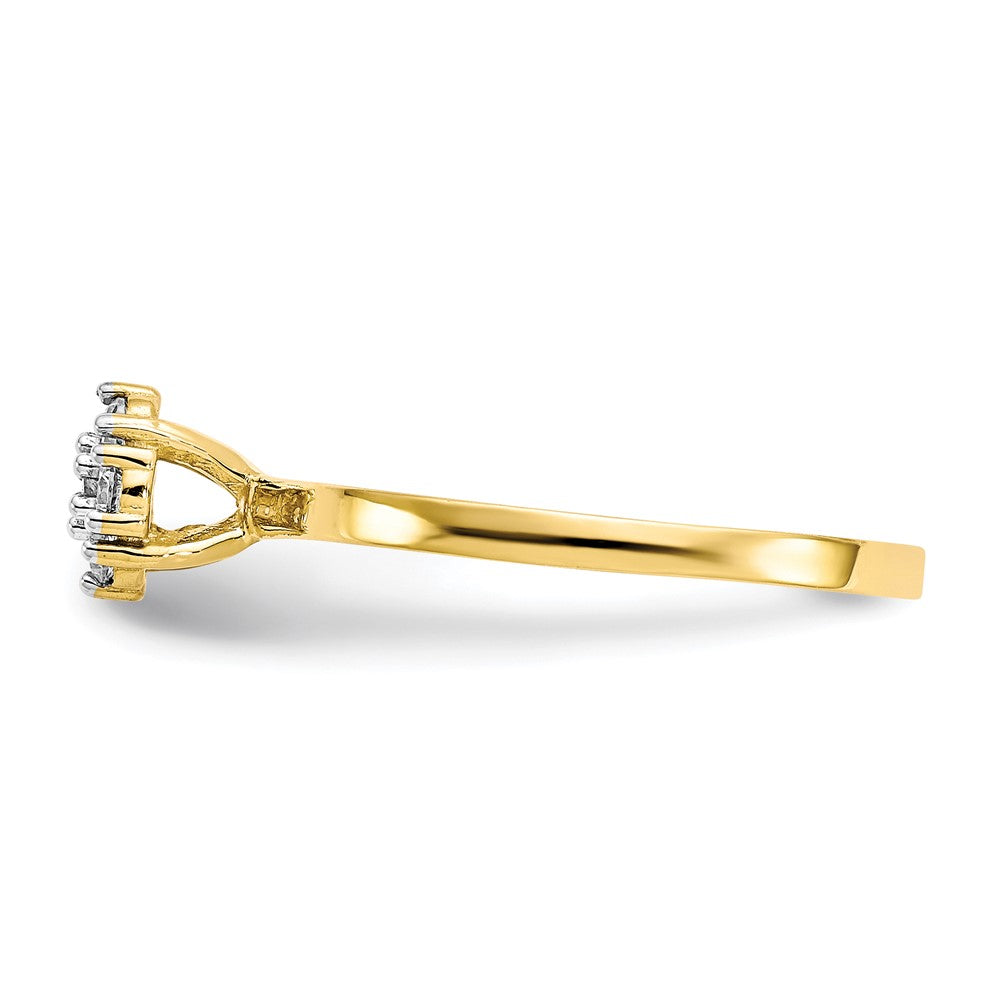 10K Yellow Gold Cz Cluster Promise Ring