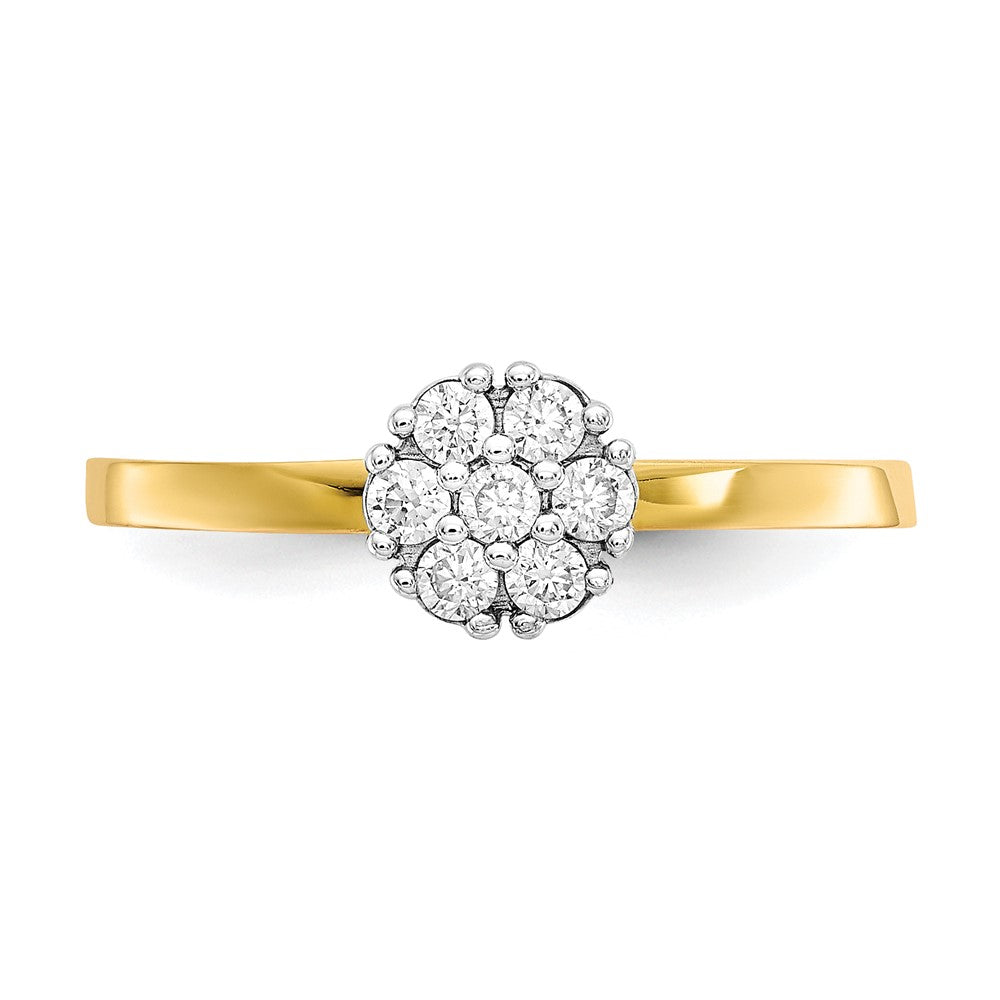 10K Yellow Gold Cz Cluster Promise Ring