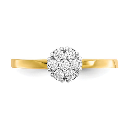 10K Yellow Gold Cz Cluster Promise Ring