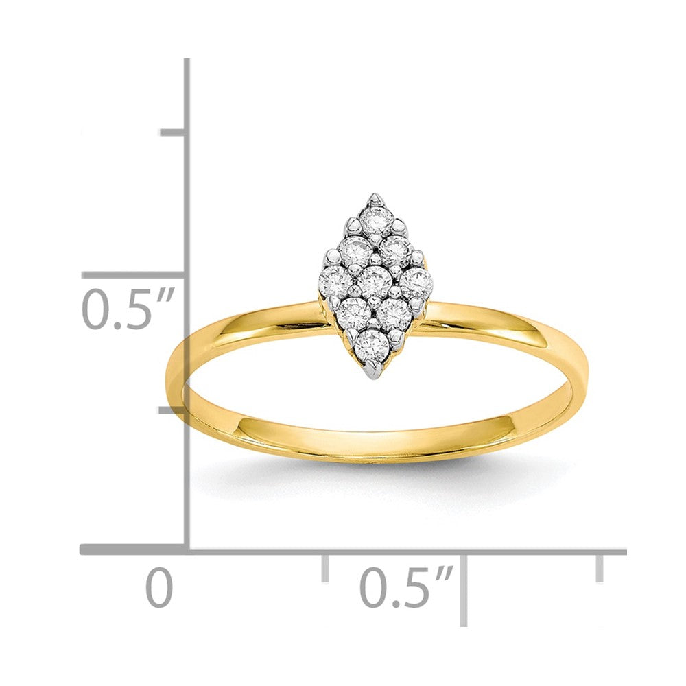 10K Yellow Gold Cz Promise Ring