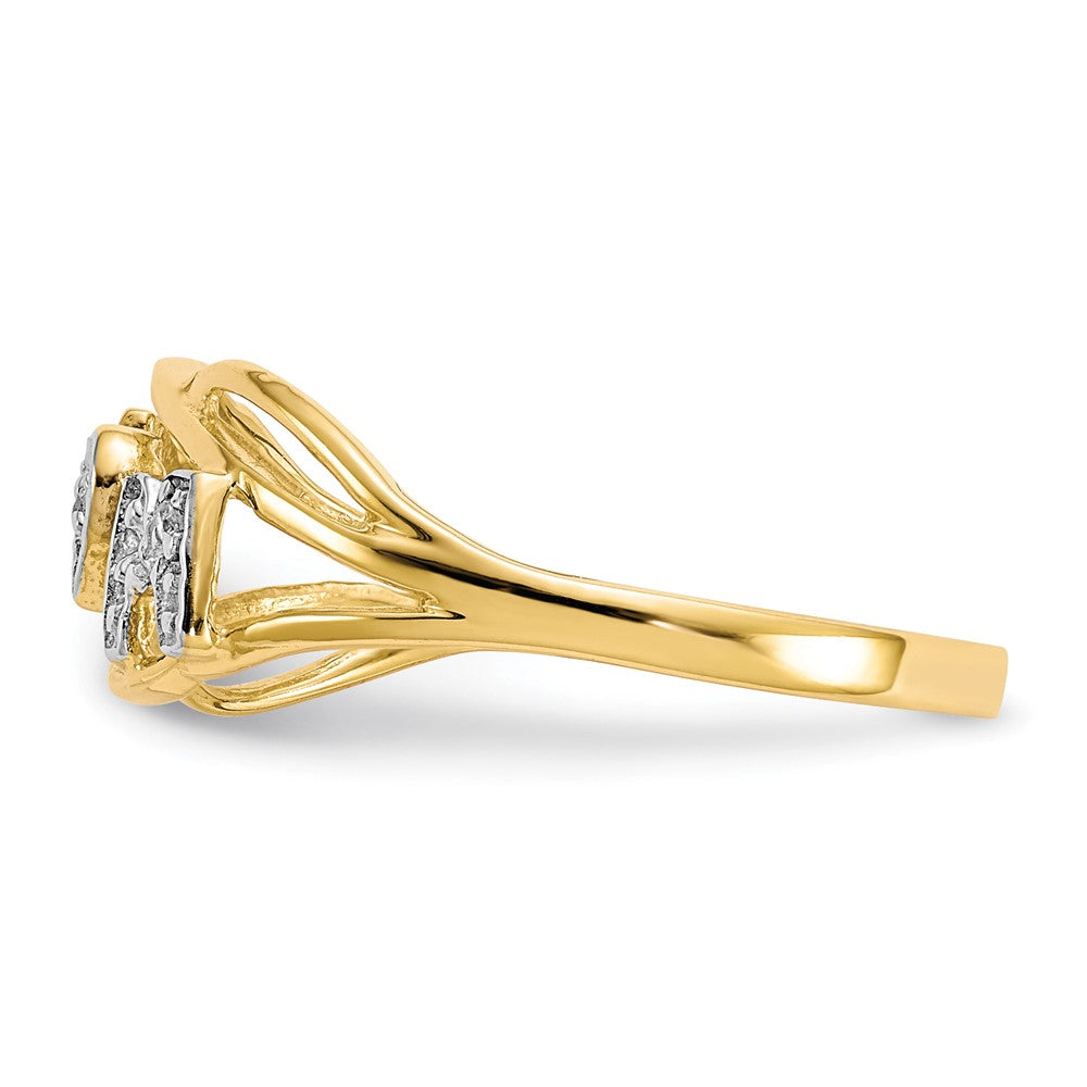 10K Yellow W/Rhodium 10K Mom Cz Ring