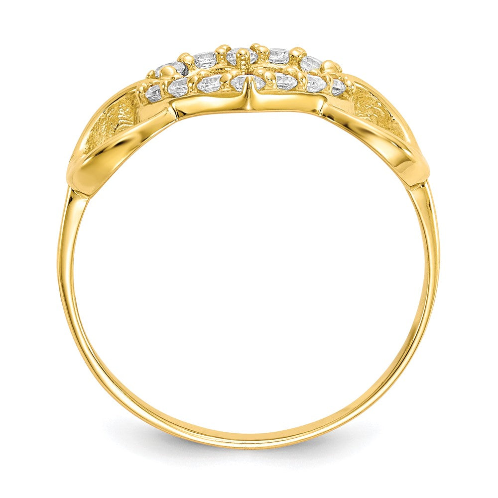 10K Yellow Gold Cz Heart Ring
