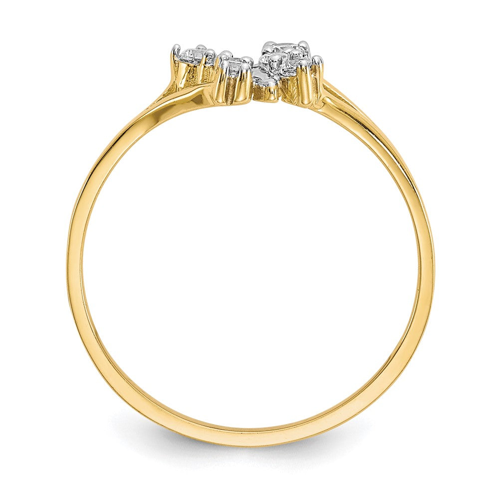 10K Yellow W/Rhodium 10K Cz Butterfly Ring