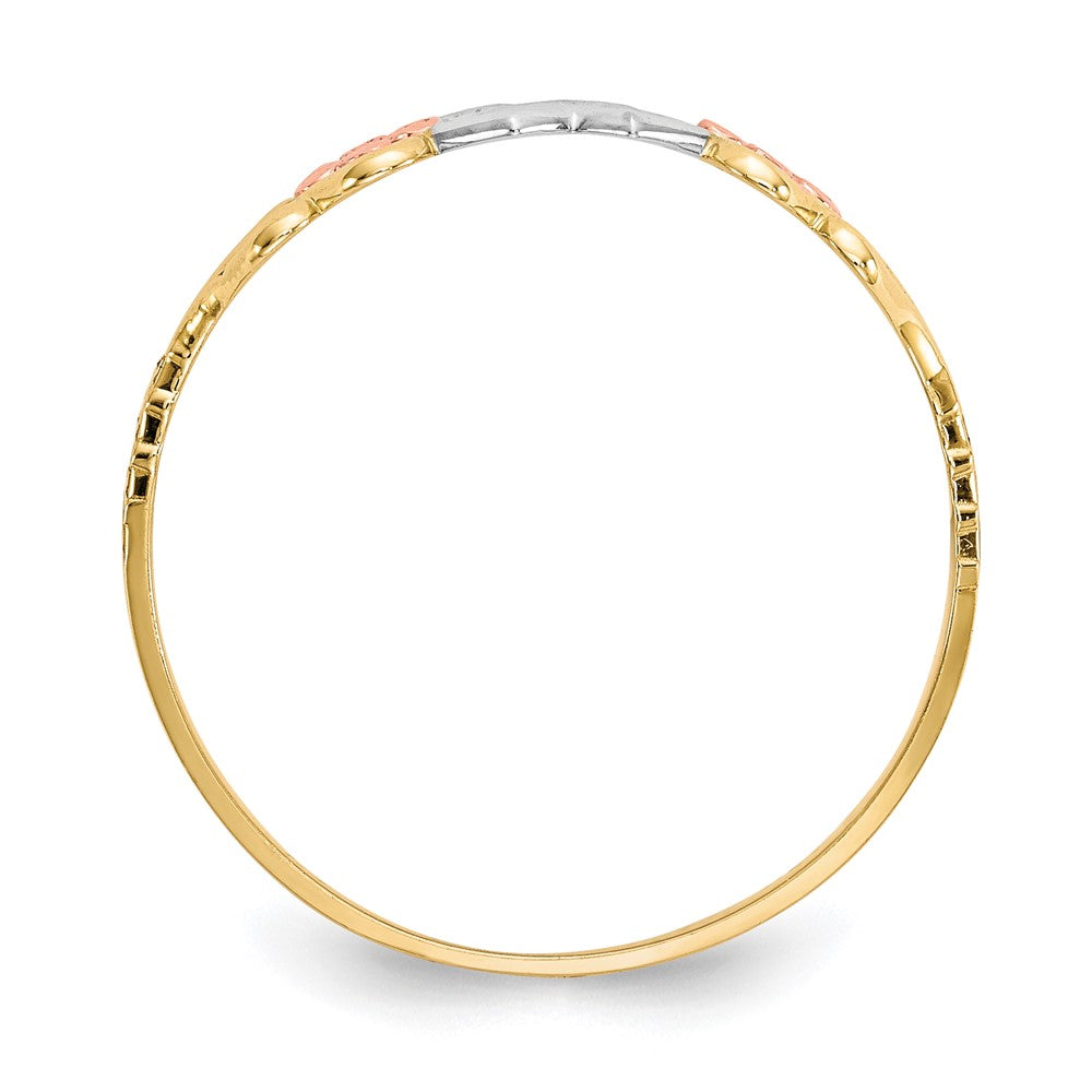 10K Two-Tone 10K Two-Tone W/White Rhodium Double Heart Ring