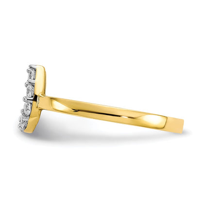 10K Yellow Gold Cz Horse Shoe Ring