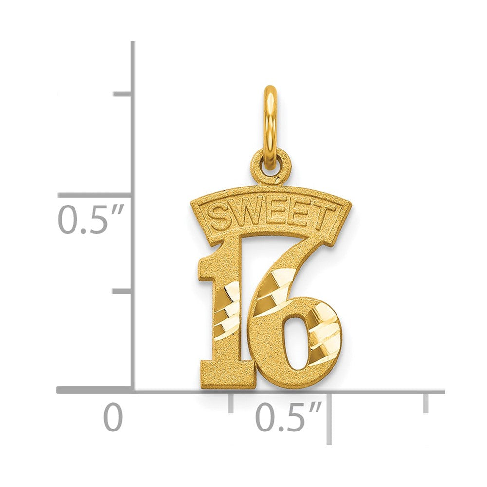 10k Yellow Gold SWEET 16 Charm