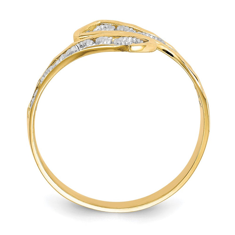 10K Yellow W/Rhodium & Rhodium Filigree Ring