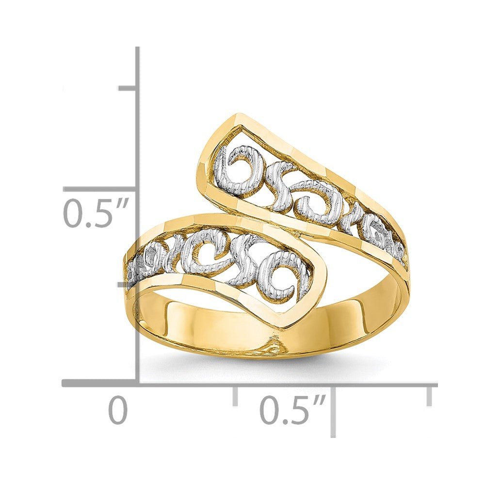 10K Yellow W/Rhodium & Rhodium Filigree Ring