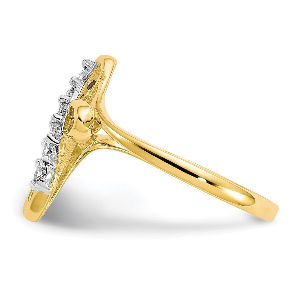 10K Yellow Gold Cz Cross Ring