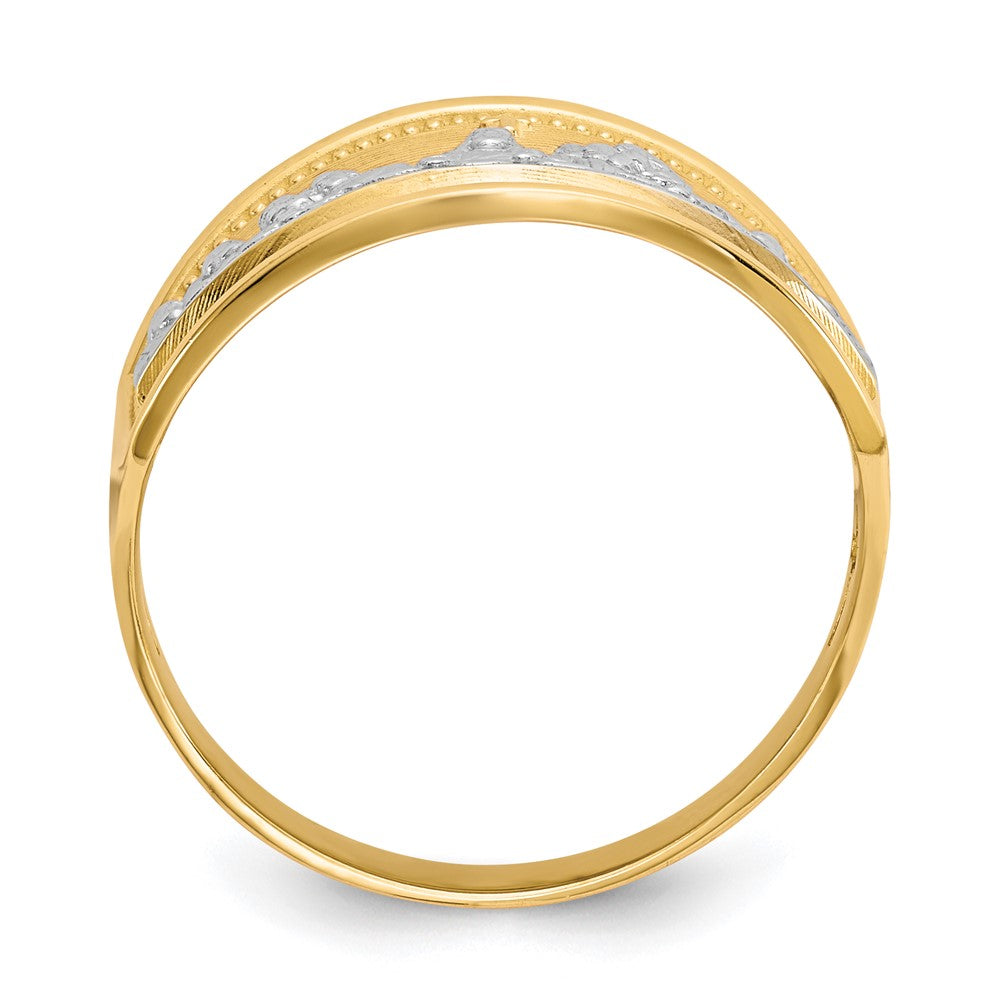 10K Yellow W/Rhodium & Rhodium Ladies Last Supper Ring