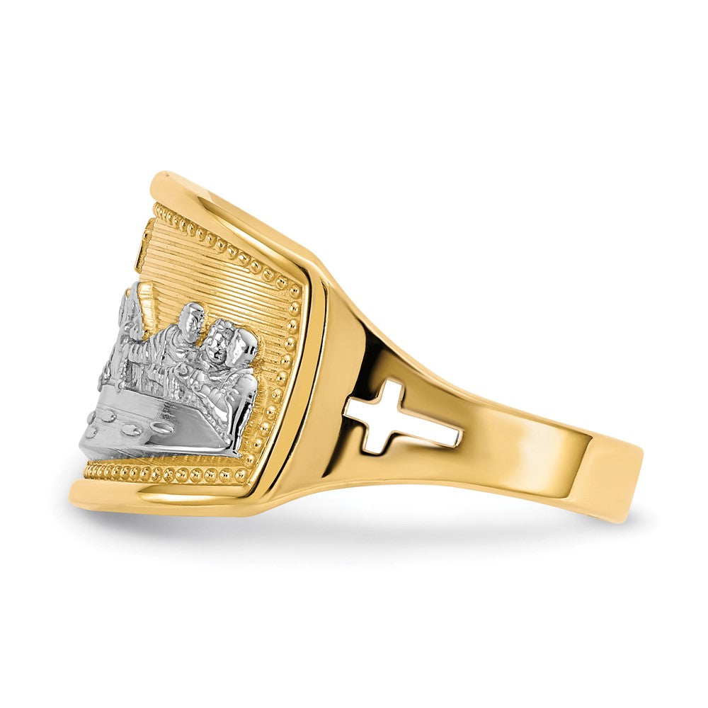 10K Yellow W/Rhodium & Rhodium Ladies Last Supper Ring