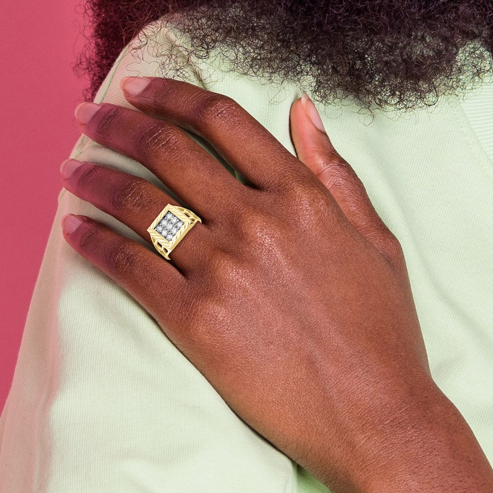 10K Yellow Gold Men'S Cz Ring